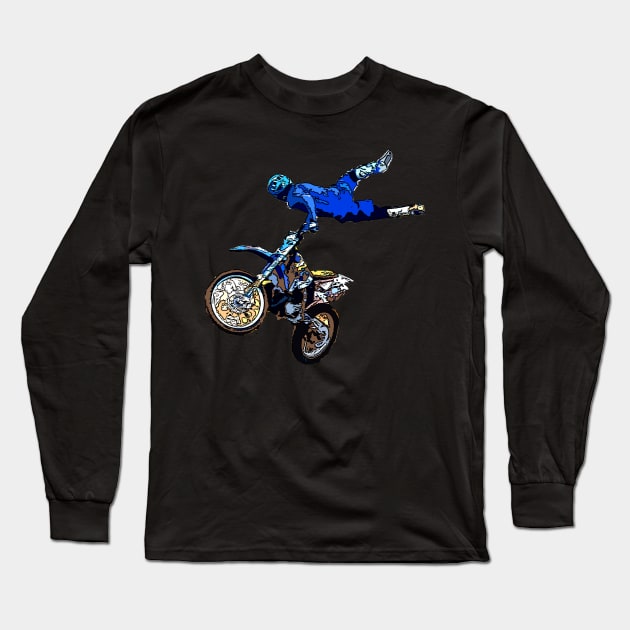 motocross Long Sleeve T-Shirt by rickylabellevie